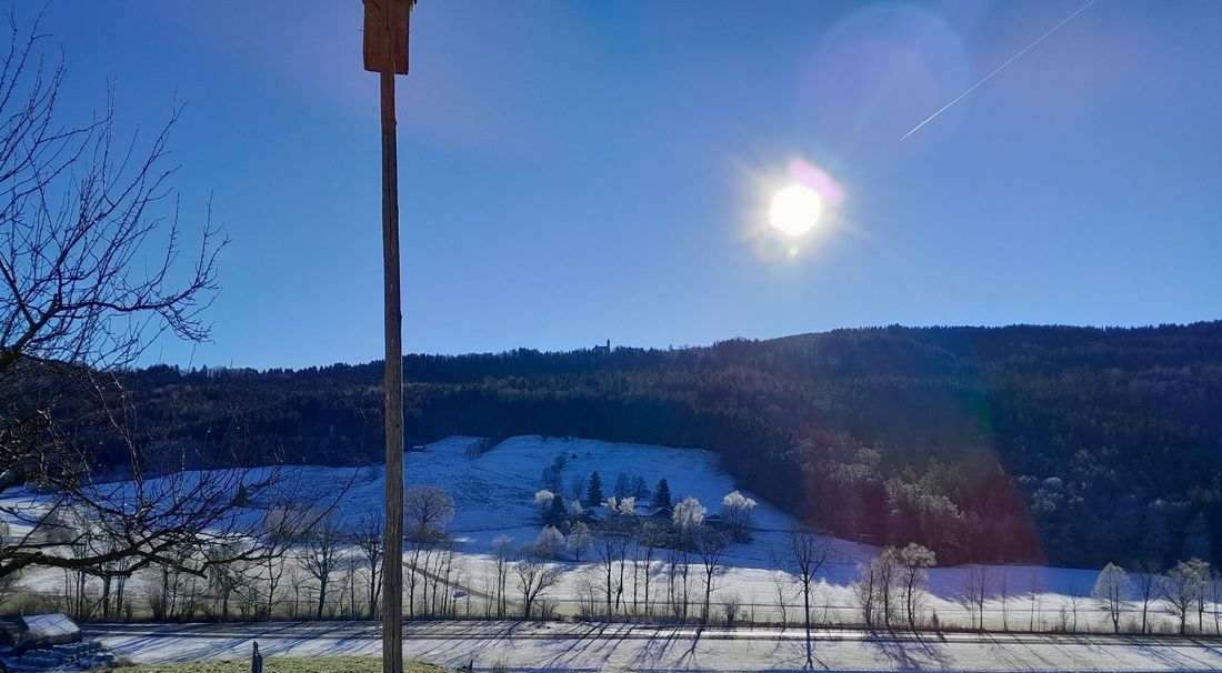 Winterlandschaft gesehen vom Balkon